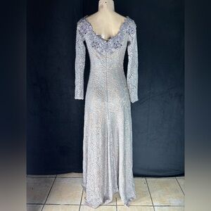 Elegant Silver Long Sleeve Dress by Mandalay